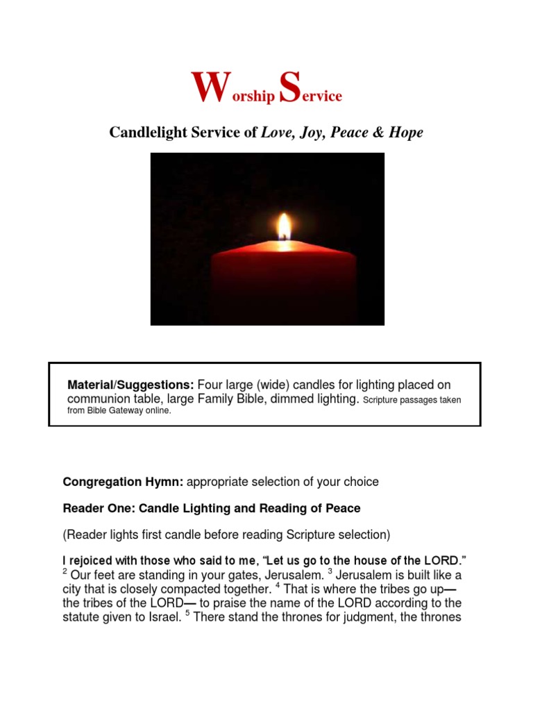 Candlelight Service Love, Joy, Peace, Hope (Adults) | PDF | Saint ...