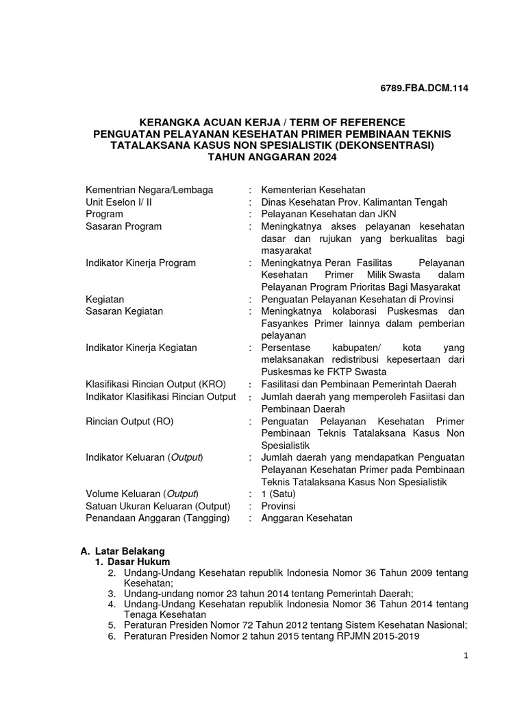 Tor 6789 Dcm 114 Fasilitasi Tata Laksana Kasus Rns 2024 Pdf