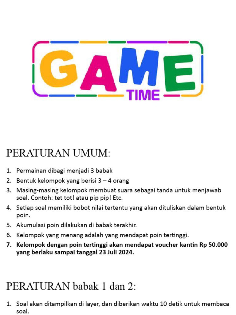 GAME | PDF | Seni & Disiplin Bahasa