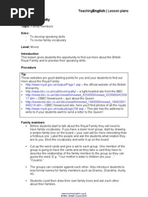 Royal Family Lesson Plan Lesson Plan Family