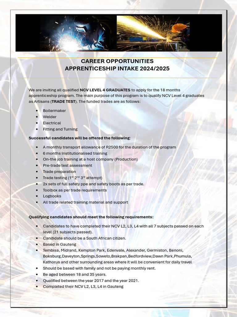 2024 - 2025 Apprenticeship Intake-6 | PDF