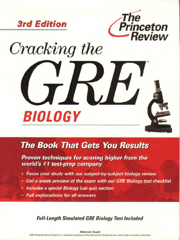 Cracking The GRE Biology Test, 4th Edition | PDF