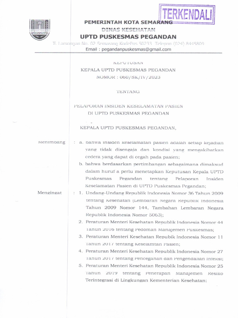 5.4.1.a SK Pelaporan IKP | PDF