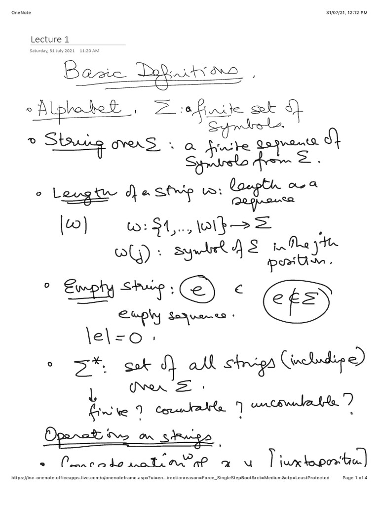 Lecture Notes from July 31, 2021 | PDF