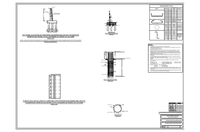 Retaining Wall Drawing 5 M CH 211920 To CH 212470 | PDF | Deep ...