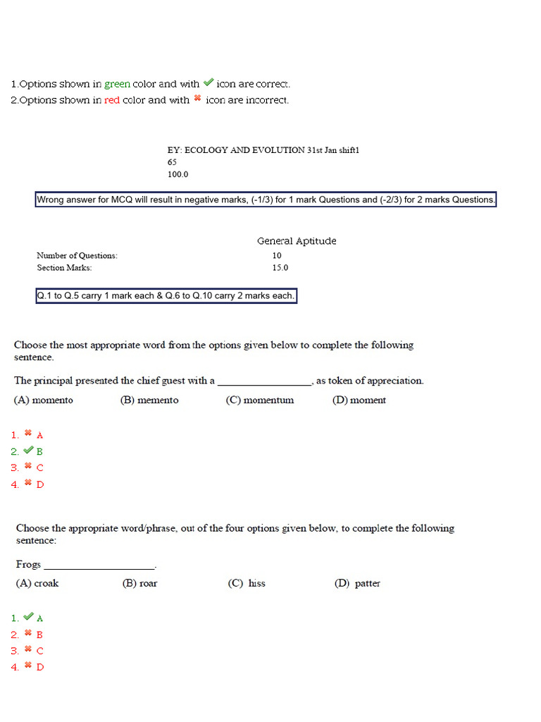 GATE 2015 (Eco&Evo) | PDF