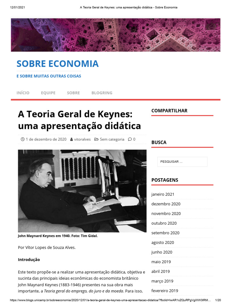 Teoria Geral de Keynes Explicada | PDF | Economia | John Maynard Keynes