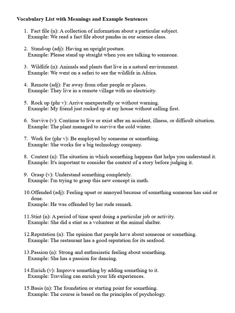 DIFFERENCE BETWEEN VOCABULARY AND DEFINITION intelligence overview