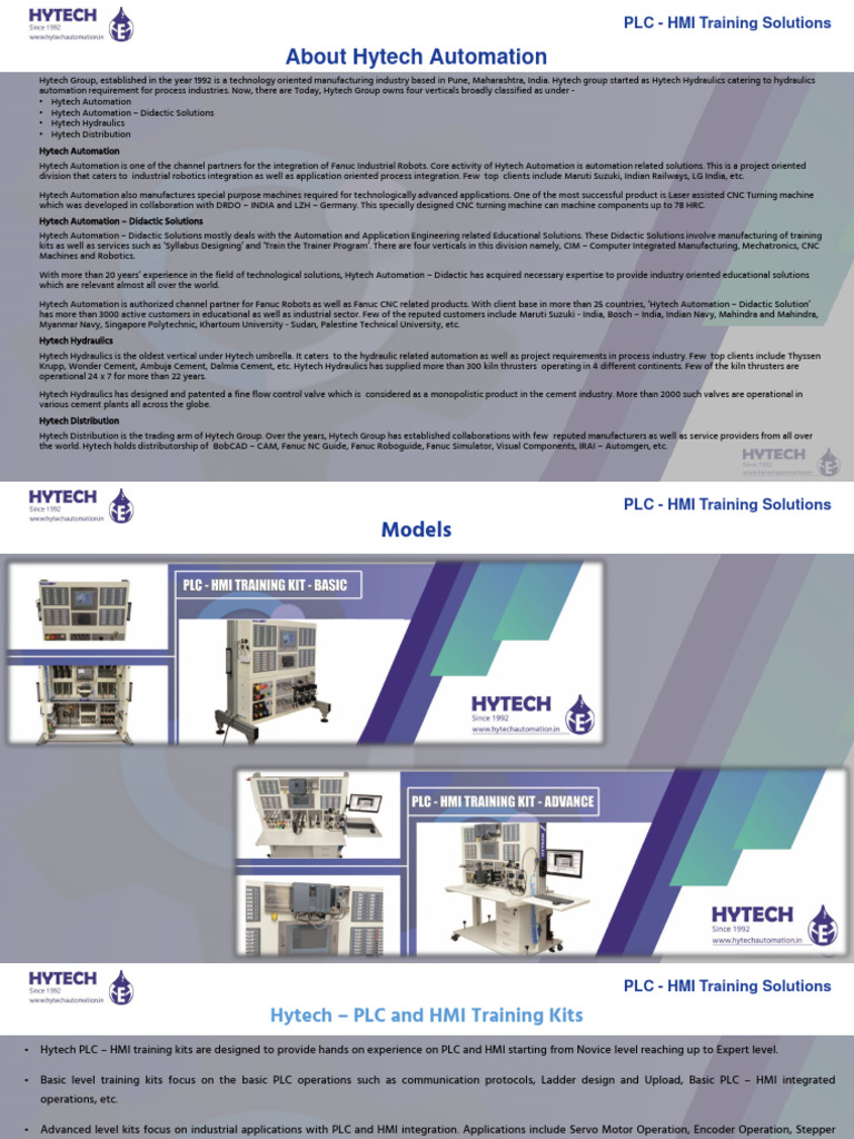 Hytech PLC-HMI Training Solutions | PDF | Programmable Logic Controller ...
