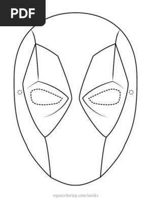 Deadpool Mask Outline Paper Craft