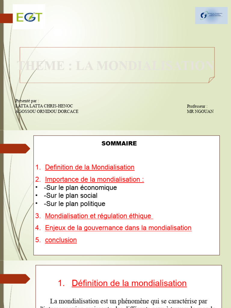 Impact de la Mondialisation sur la Société | PDF | Globalisation | État