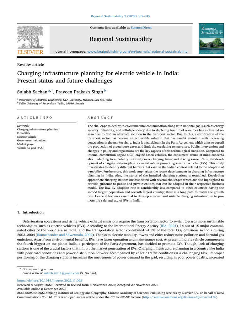 Charging Infrastructure Planning For Electric Vehicle in India | PDF ...