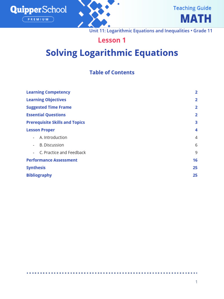 Solving Logarithmic Equations Guide | PDF | Logarithm | Equations