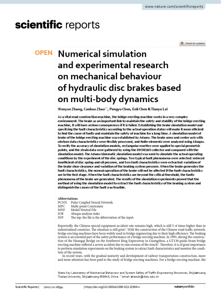 Numerical Simulation and Experimental Research On Mechanical Behaviour ...