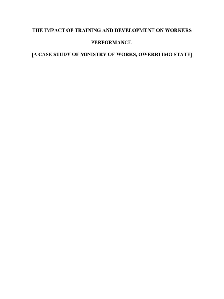 The Impact of Training and Development On Workers Performance | PDF ...