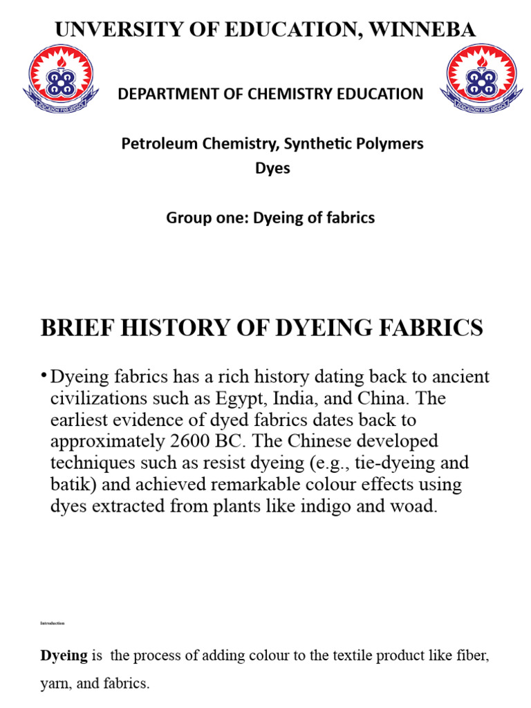 Final Group Work 1 Pdf Dye Dyeing