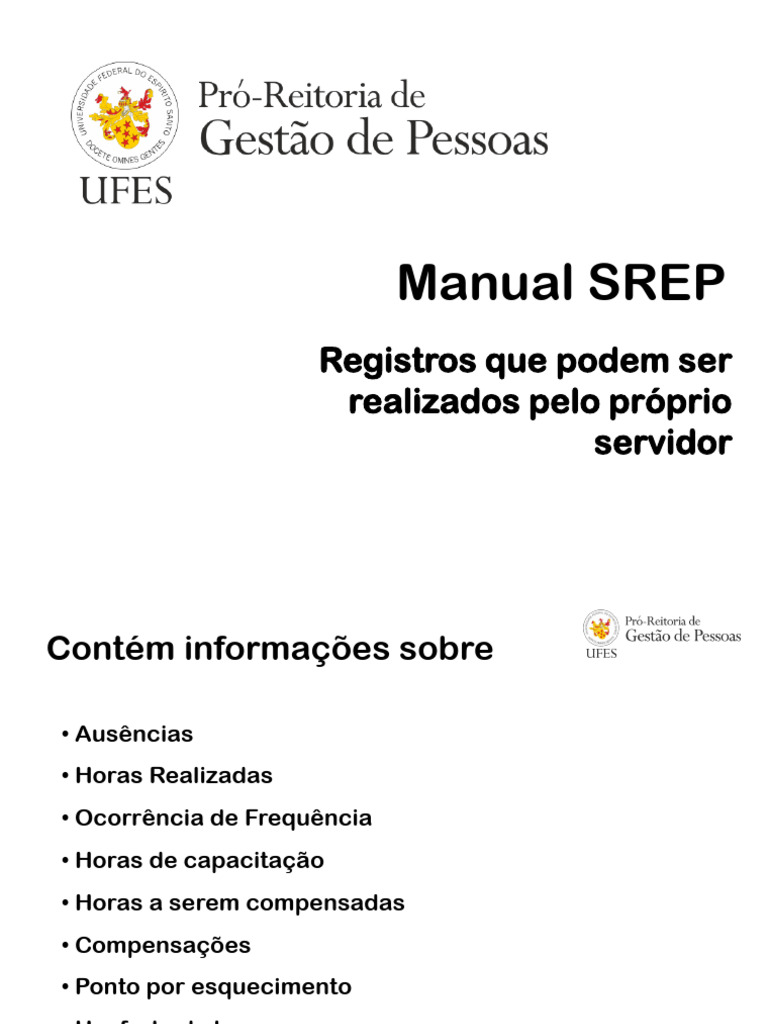 Registro de Frequência e Ausências SREP | PDF