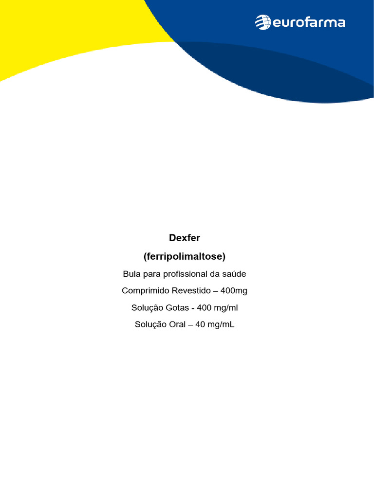 Bula e Posologia de Dexfer Infantil | PDF | Ferro | Gravidez