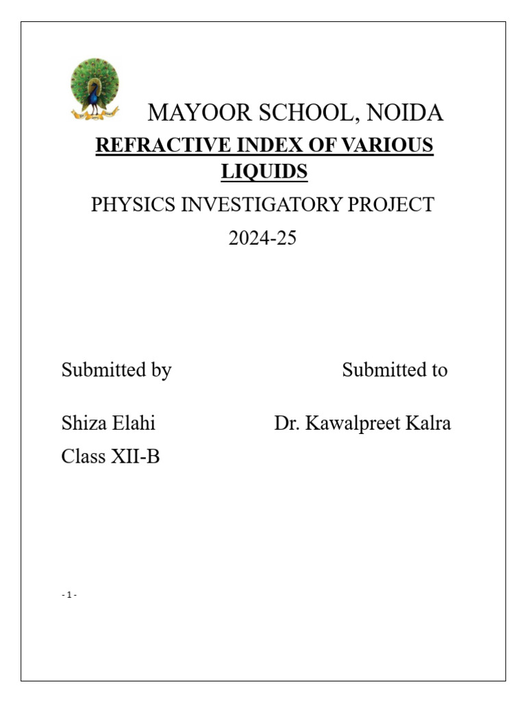 Physics Project Template 12 | PDF | Science & Mathematics