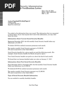 Benefit Verification Letter
