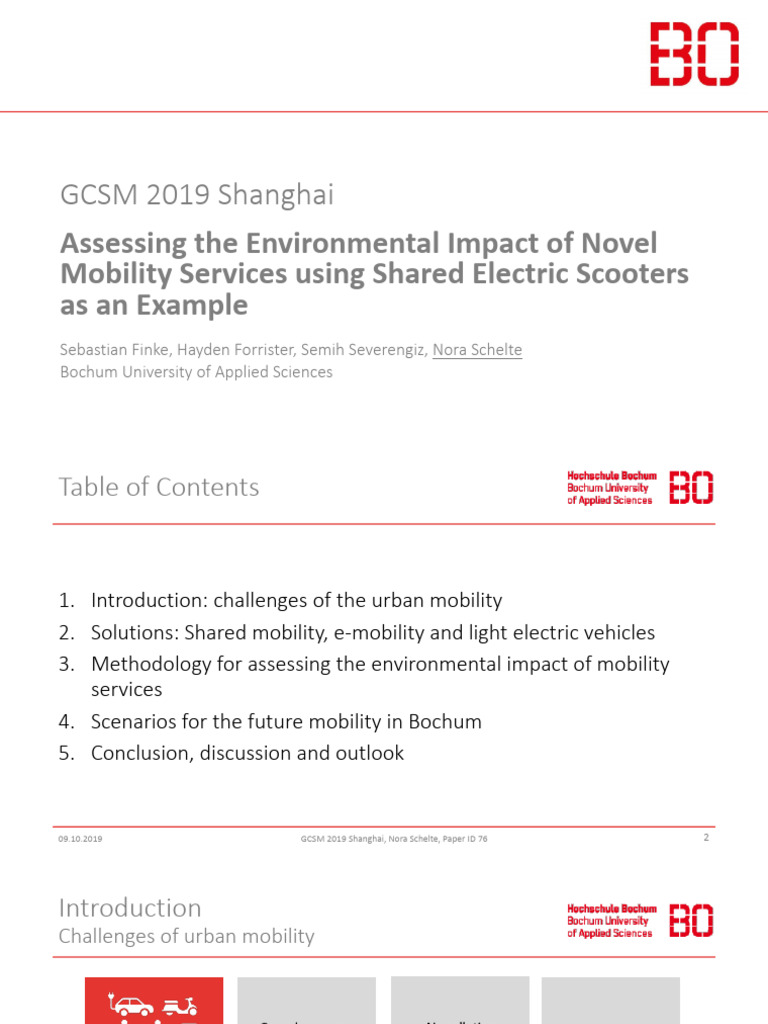 E-Scooter Impact on Urban Mobility | PDF | Life Cycle Assessment ...