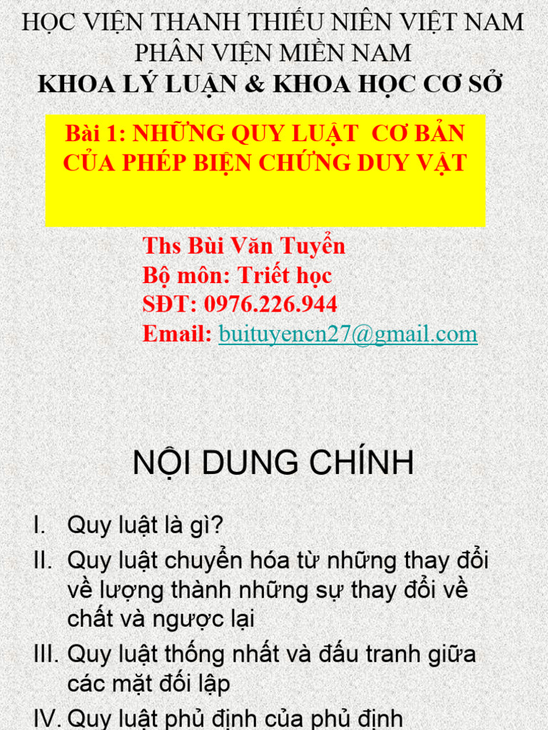 Nhung Quy Luat Co Ban Cua PBCDV | PDF
