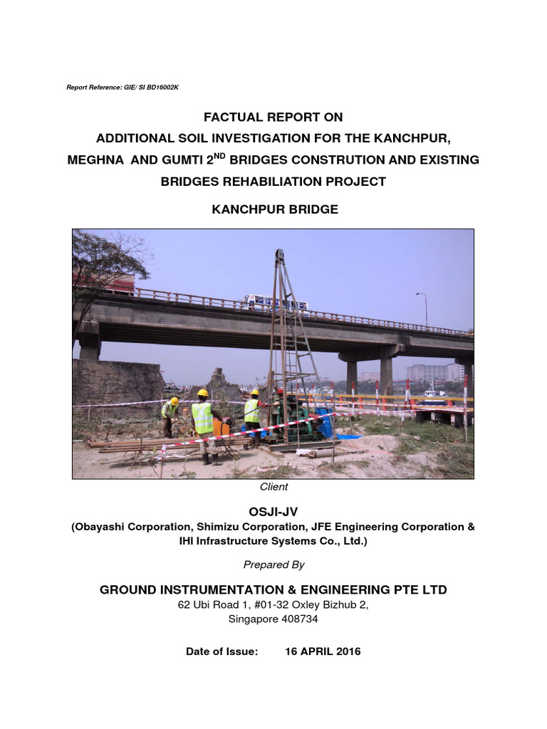 Soil Investigation Report for Kanchpur Bridge | PDF | Soil | Natural ...