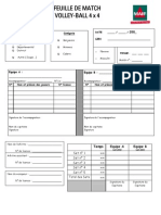 Feuille de Match Volley-Ball 4 X 4 Niveau de