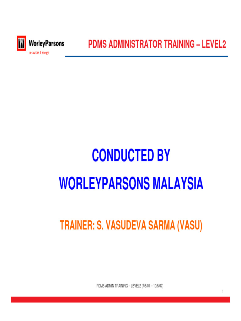 PDMS Admin Training Level 2 Overview | PDF | Text File
