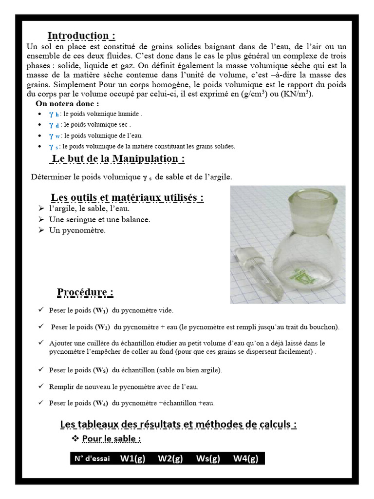 TP 1 Mdss | PDF | Densité | Quantité