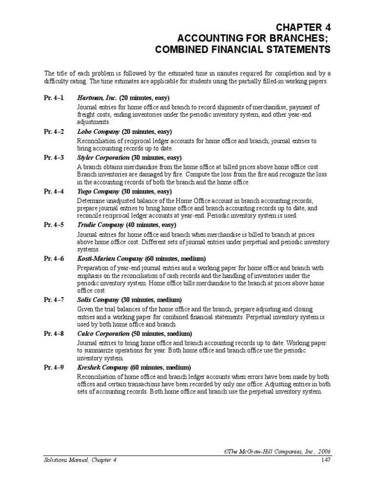 Branch Accounting and Financial Statements | PDF | Debits And Credits ...