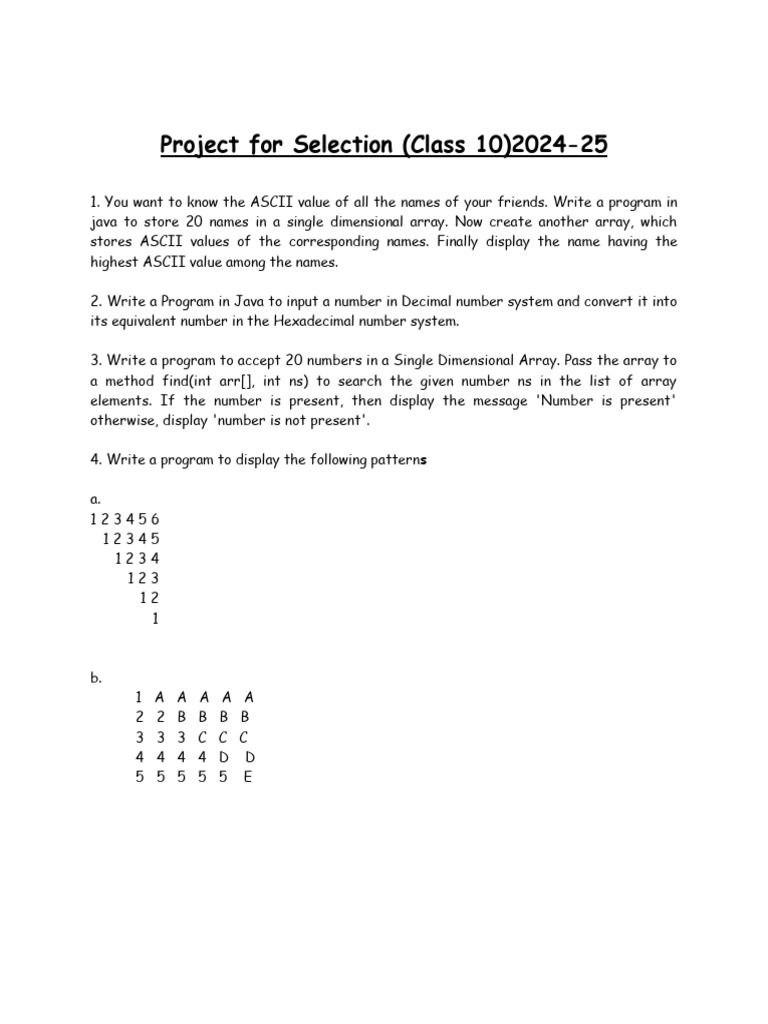 Project For Selection 10 2024-25 | PDF | Letter Case | Parameter ...