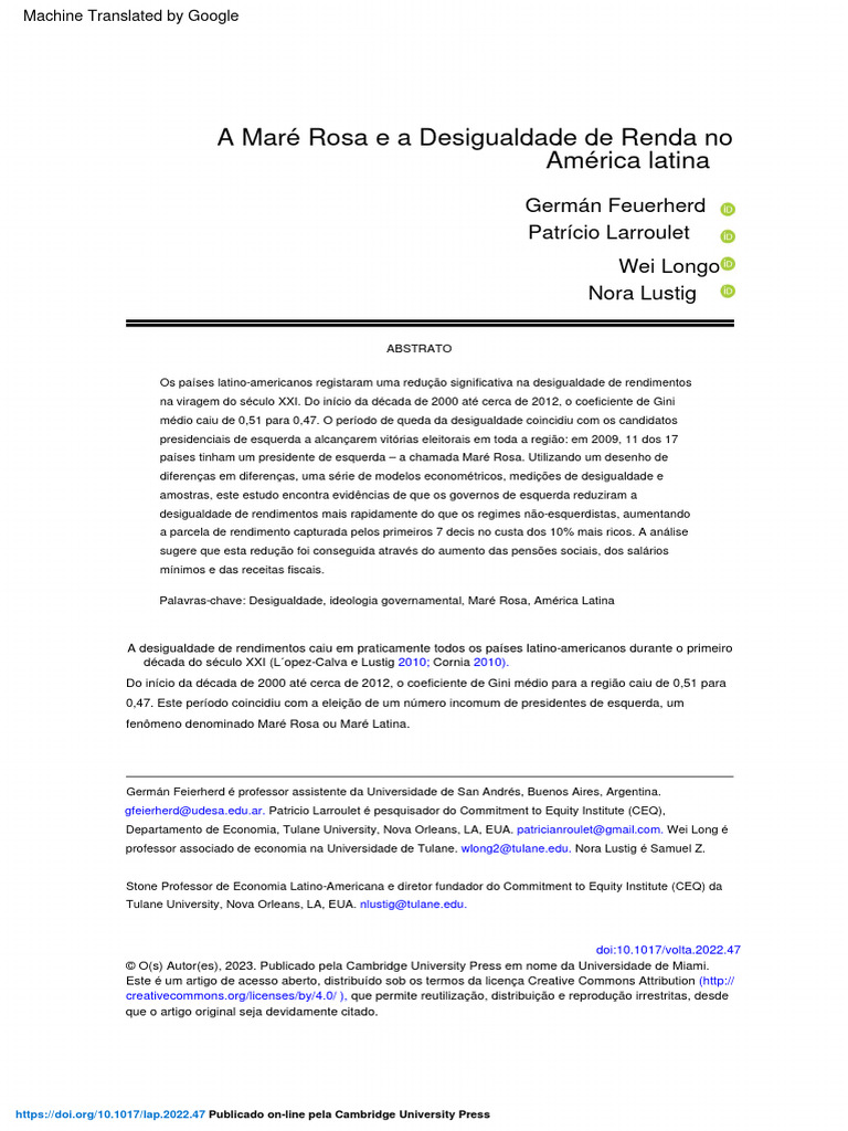 FEIERHERD - The Pink Tide and Income Inequality in Latin America - 2023 ...