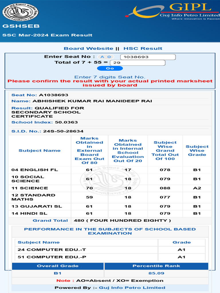 GS & HSEB SSC Mar-2024 Exam Results Powered by GI | PDF