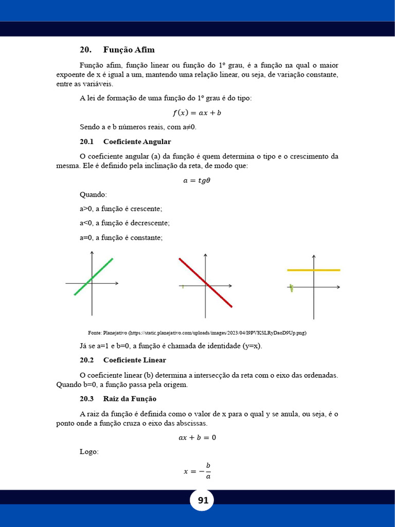 Função Afim | PDF | Analise matemática | Matemática, image size:768x1024