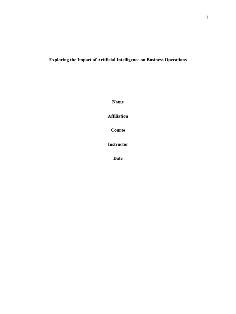 AI's Impact on Business Operations | PDF | Artificial Intelligence ...