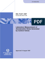 Laboratory Measurement of Aerodynamic Noise Generated by Control Valves