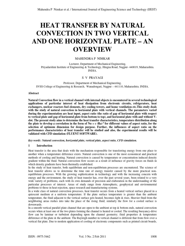 Heat Transfer by Natural Convection in Two Vertical and One Horizontal ...
