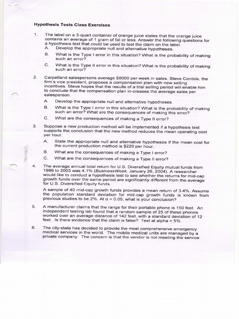 7 2 Class Exercises Hypothesis Tests Solutions Pdf