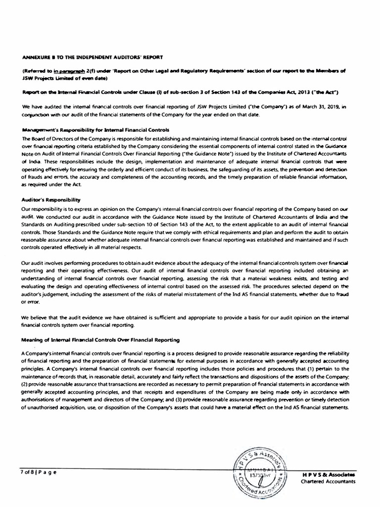 Internal Financial Controls Audit Report | PDF | Internal Control | Audit