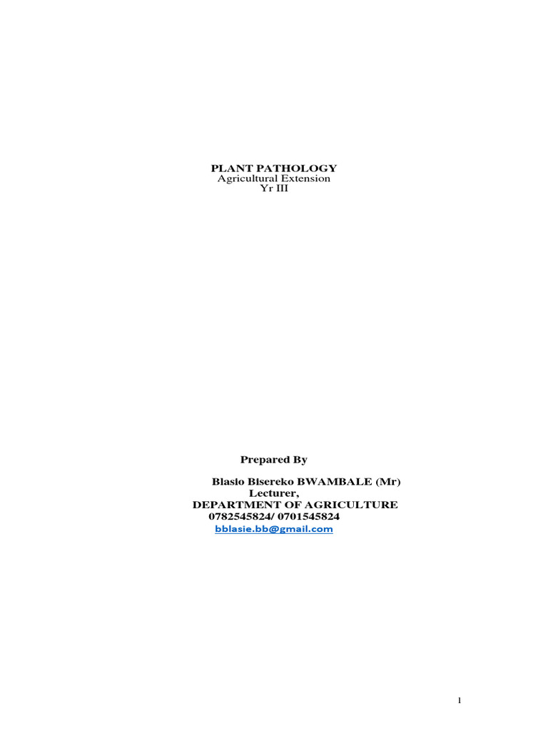Introduction to Plant Pathology Basics | PDF | Infection | Plants