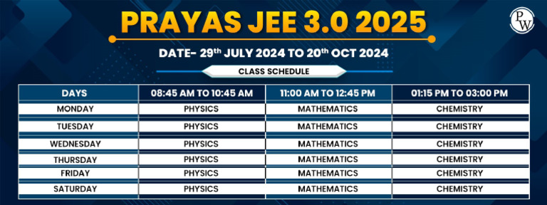 66a4be6f338dae5de419dcae ## Prayas JEE 3 0 2025 Class Schedule Only | PDF