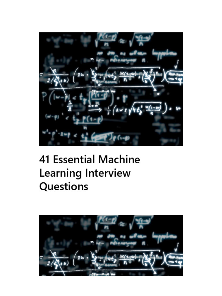 41 Essential Machine Learning Interview Questions (1/4) | PDF ...