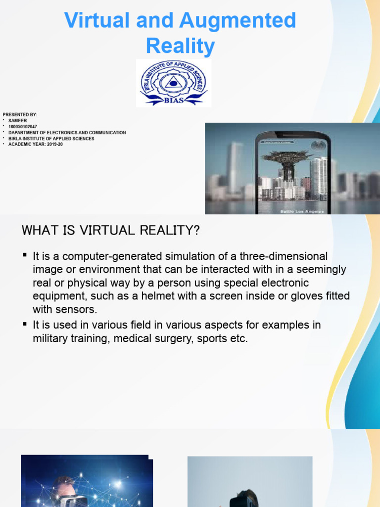 Virtual and Augmented Reality Overview | PDF | Augmented Reality ...