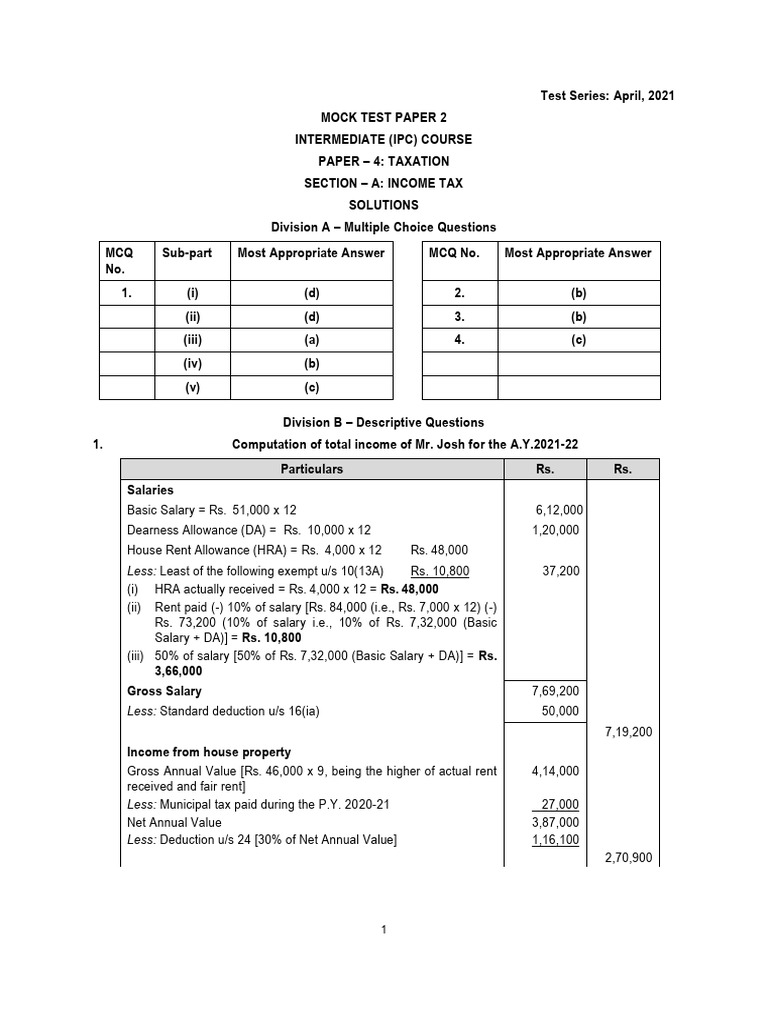 Less: Least of The Following Exempt U/s 10 (13A) | PDF | Capital Gain ...