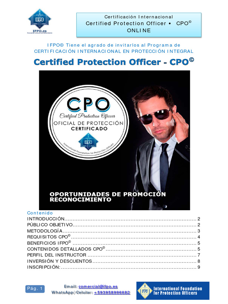 Certificación CPO Online en Protección | PDF