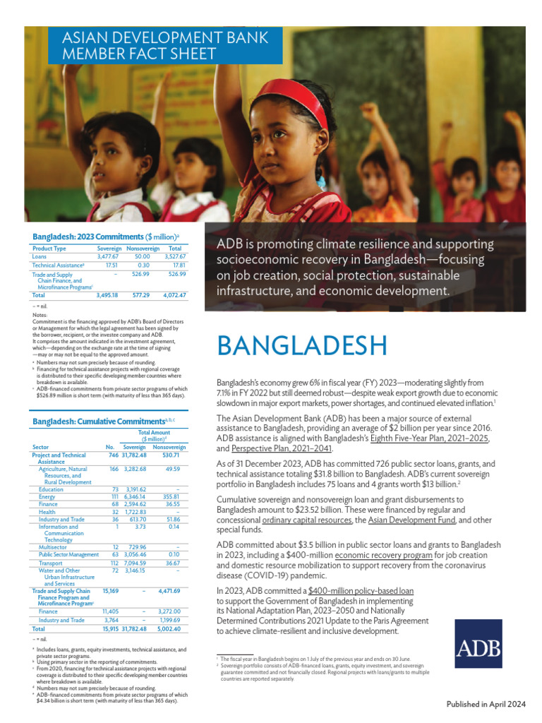 ADB's 2023 Climate Resilience Commitments | PDF | Asian Development ...