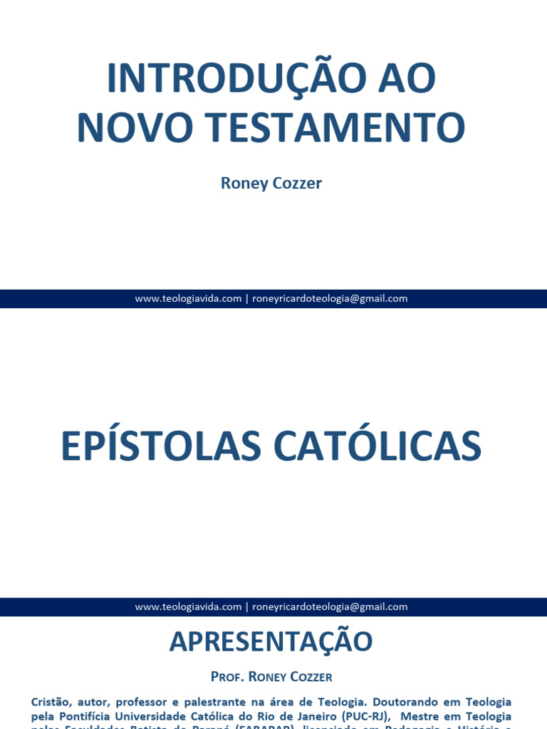 Introdução às Epístolas Católicas | PDF | Novo Testamento | Epístola de ...