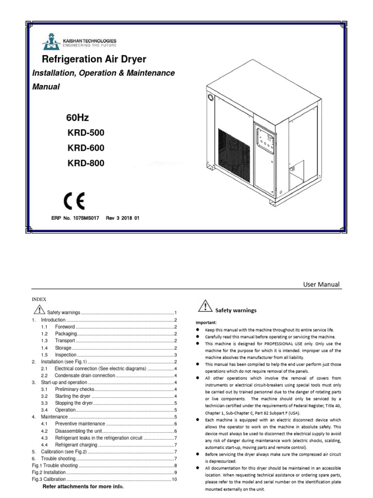 KRD-800 Air Dryer User Manual | PDF | Clothes Dryer | Water