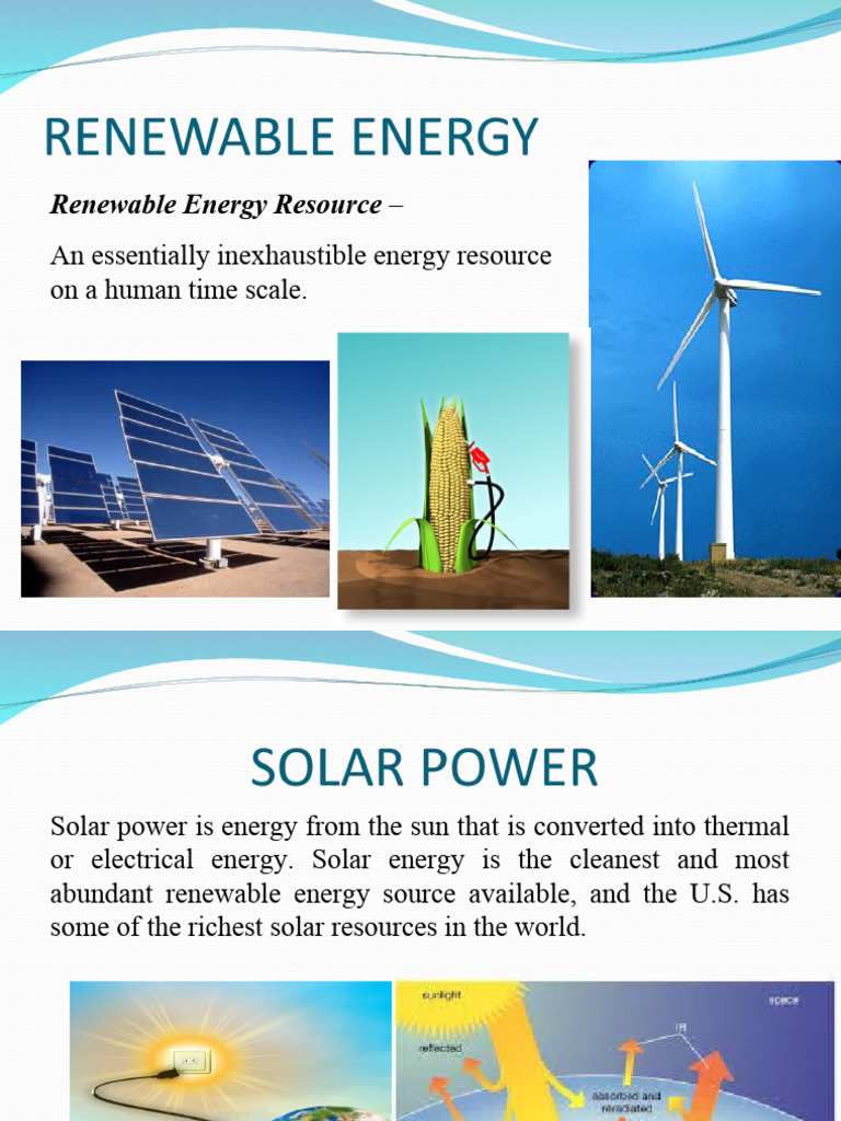 Overview of Renewable Energy Sources | PDF | Solar Energy | Renewable ...